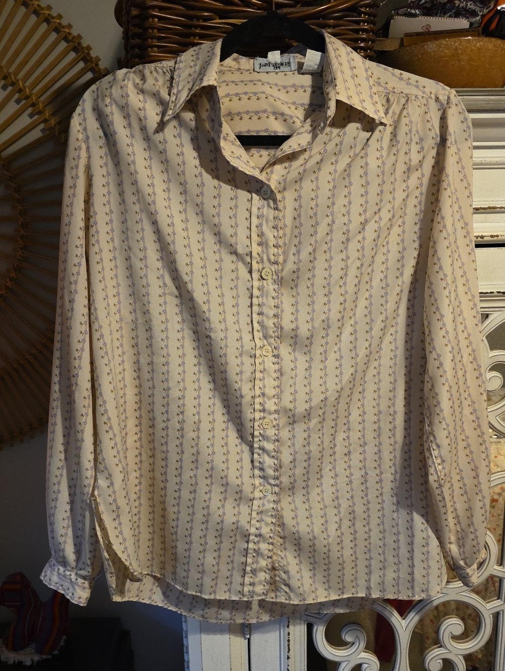 Evan Picone Button Floral Blouse